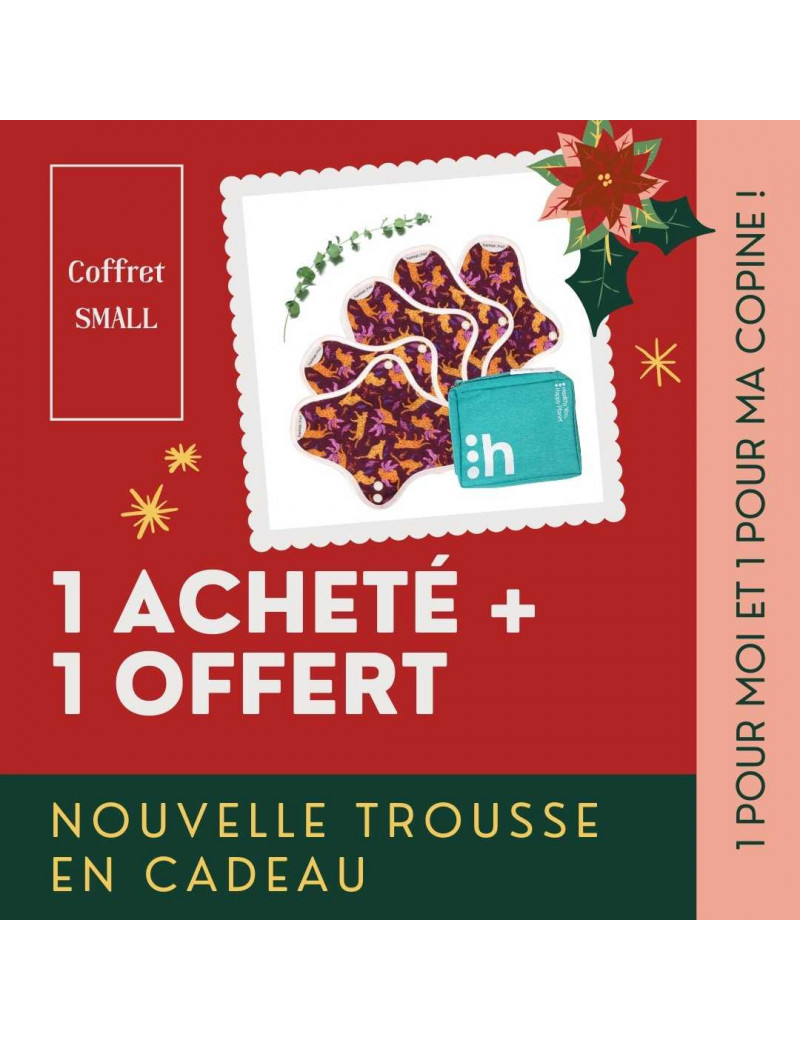 coffret 5 serviettes hygiéniques , SMALL, en coton bio, (1+1) - 1 coffret 5 serviettes hygiéniques , SMALL, en coton bio, (1+1) - 1