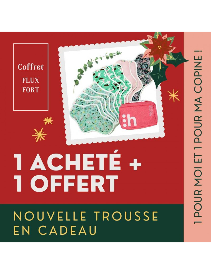 serviettes hygiéniques lavables, 5M+3L+2XL+1XXL, en coton bio, (1+1) coffret FLUX FORT - 1 serviettes hygiéniques lavables, 5M+3L+2XL+1XXL, en coton bio, (1+1) coffret FLUX FORT - 1