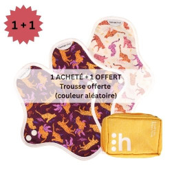 serviettes hygiéniques lavables, 2S+1M, en coton bio, (1+1) coffret MINI LADY - 1