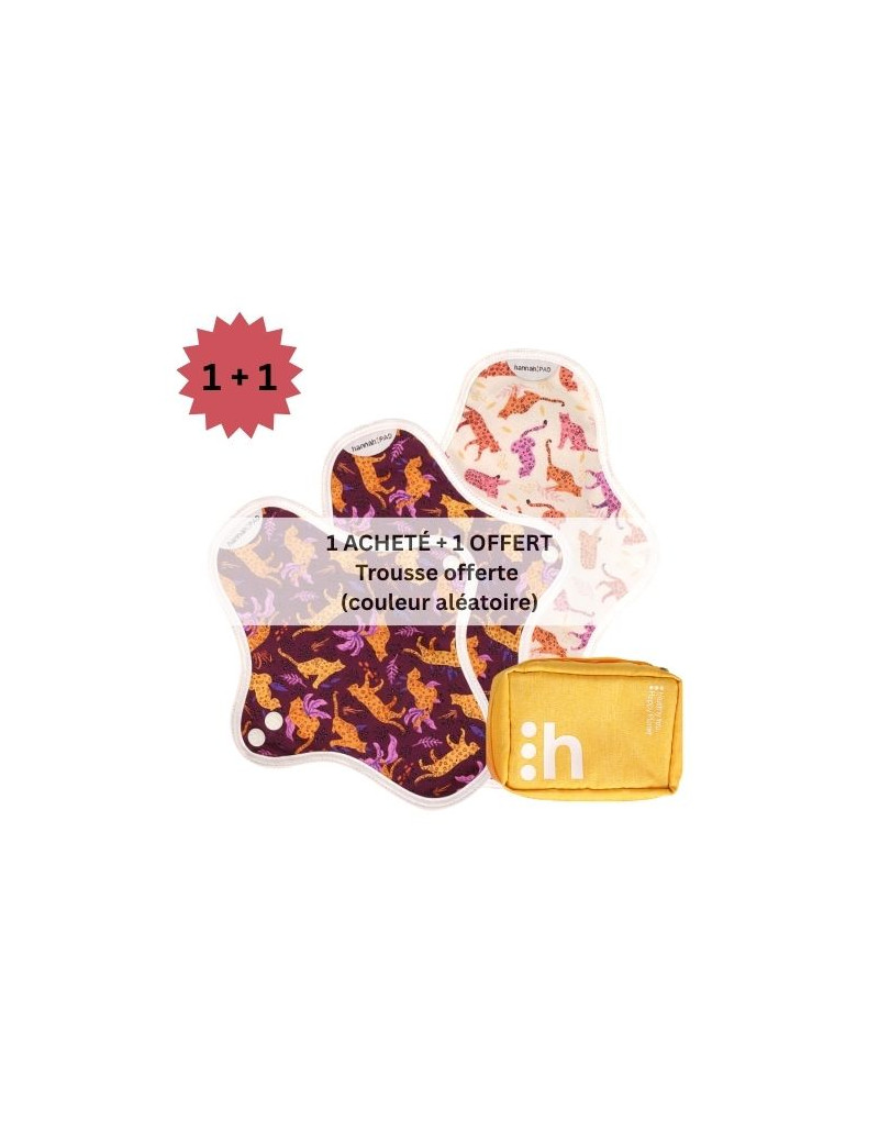 serviettes hygiéniques lavables, 2S+1M, en coton bio, (1+1) coffret MINI LADY - 1