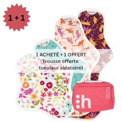 serviettes hygiéniques lavables, 1PS+1S+1L+1XL, en coton bio, (1+1) coffret MINI STARTER - 1